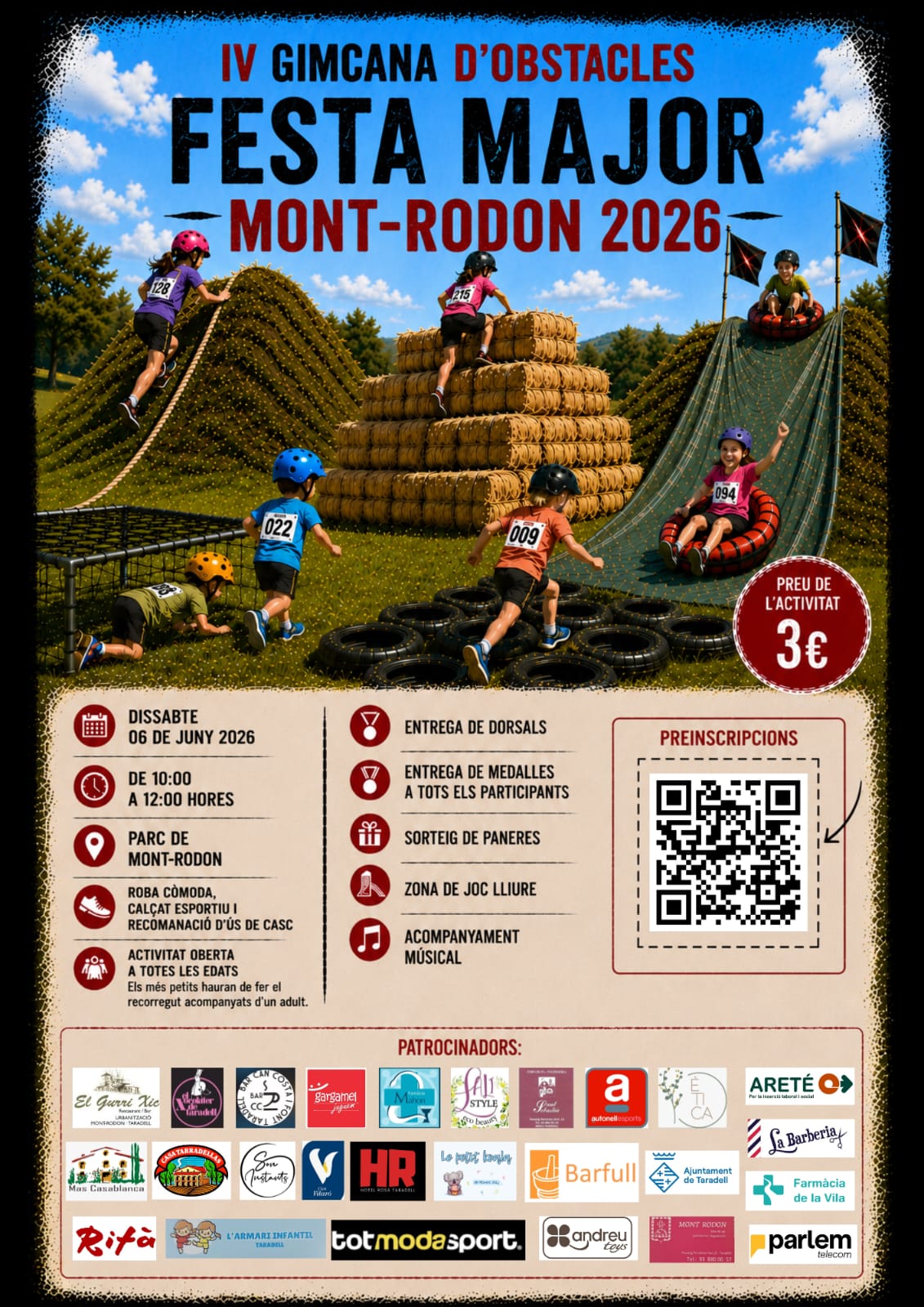 Cartell de la gimcana d’obstacles de Mont-rodon 2026